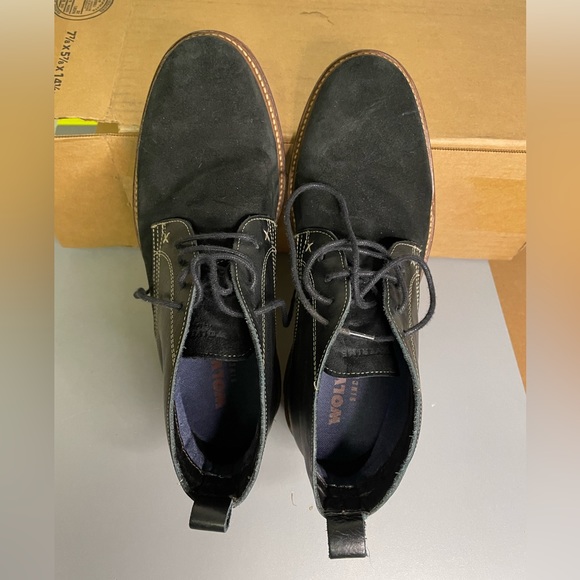 Wolverine black suede and leather boots men’s 9 - Picture 2 of 9